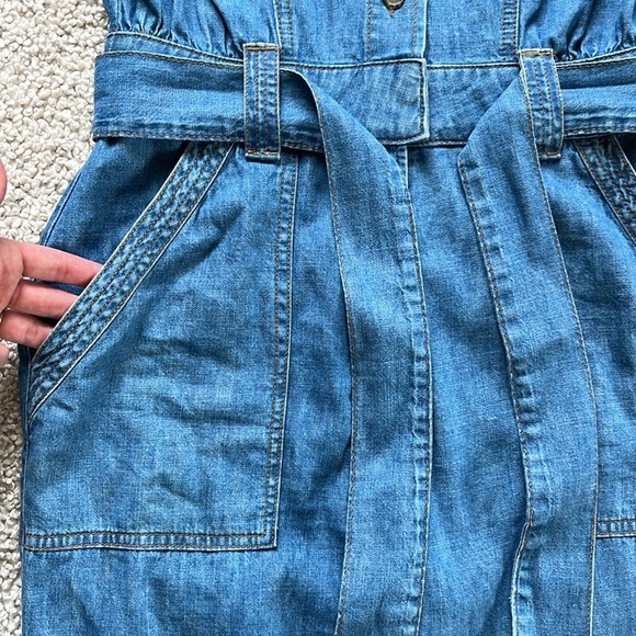 PILCRO Long Sleeve Belted Denim Jumpsuit Size XSP - Picture 11 of 14